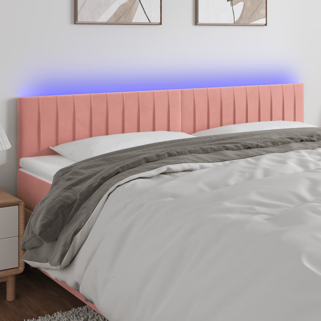 vidaXL LED Headboard 80x5x78/88 cm Velvet Light Grey