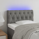 vidaXL Headboard LED 80x7x78/88 cm fabric light grey