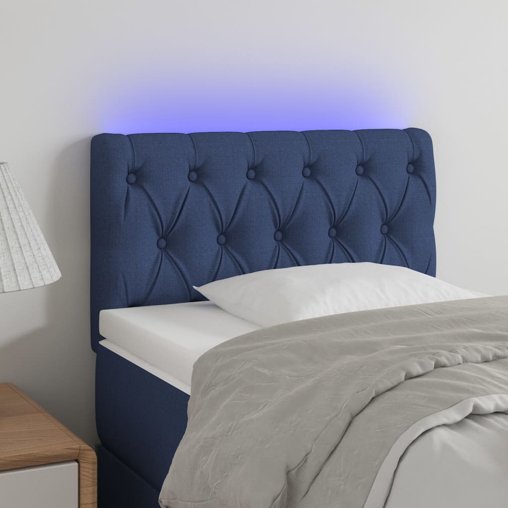 vidaXL Hoofdbord LED 80x7x78/88 cm stof lichtgrijs