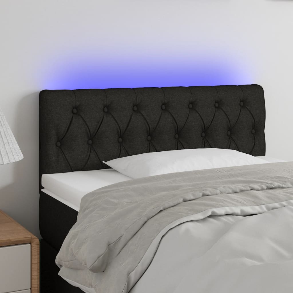 vidaXL Hoofdbord LED 80x7x78/88 cm stof lichtgrijs