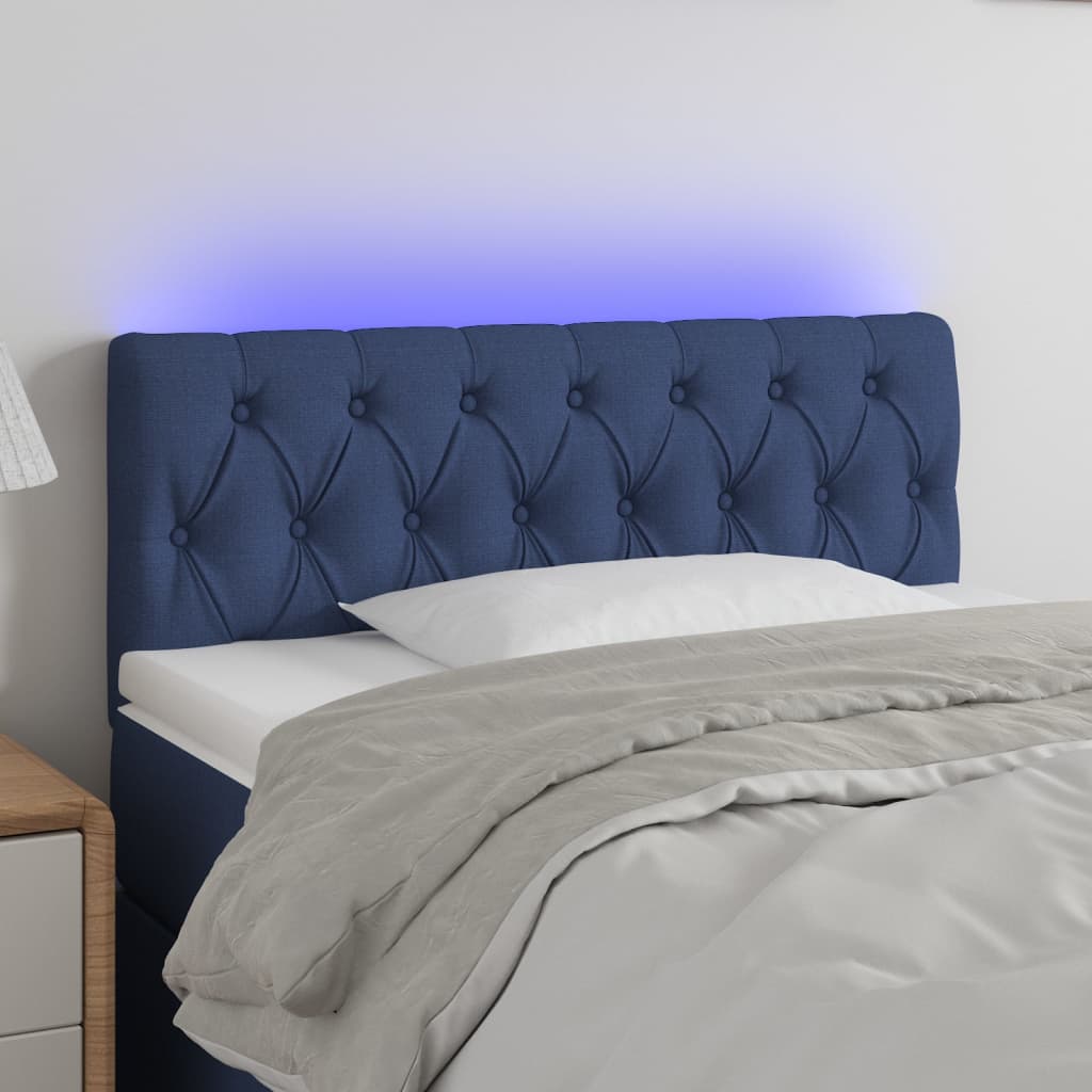 vidaXL Hoofdbord LED 80x7x78/88 cm stof lichtgrijs