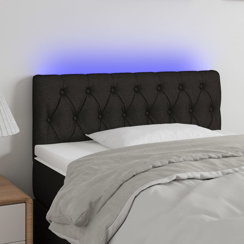 vidaXL Hoofdbord LED 80x7x78/88 cm stof lichtgrijs