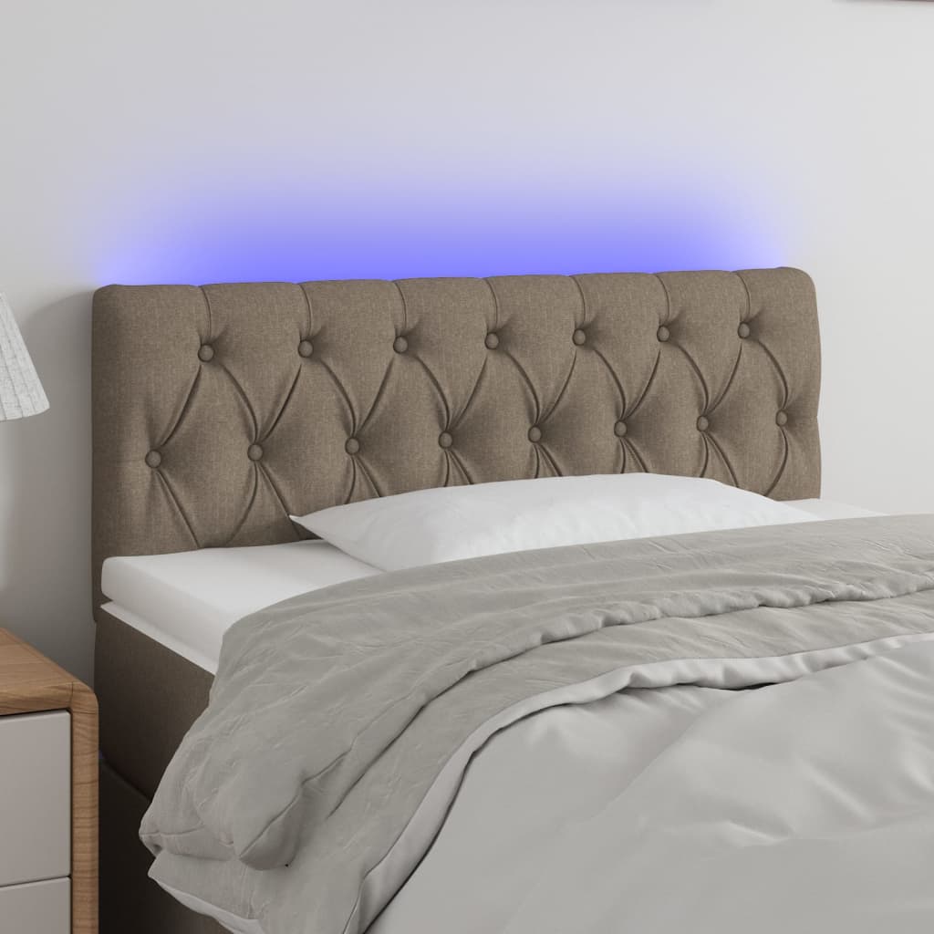 vidaXL Hoofdbord LED 80x7x78/88 cm stof lichtgrijs