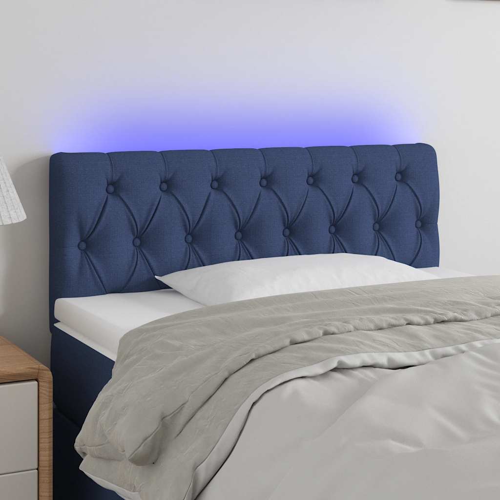vidaXL Hoofdbord LED 80x7x78/88 cm stof lichtgrijs