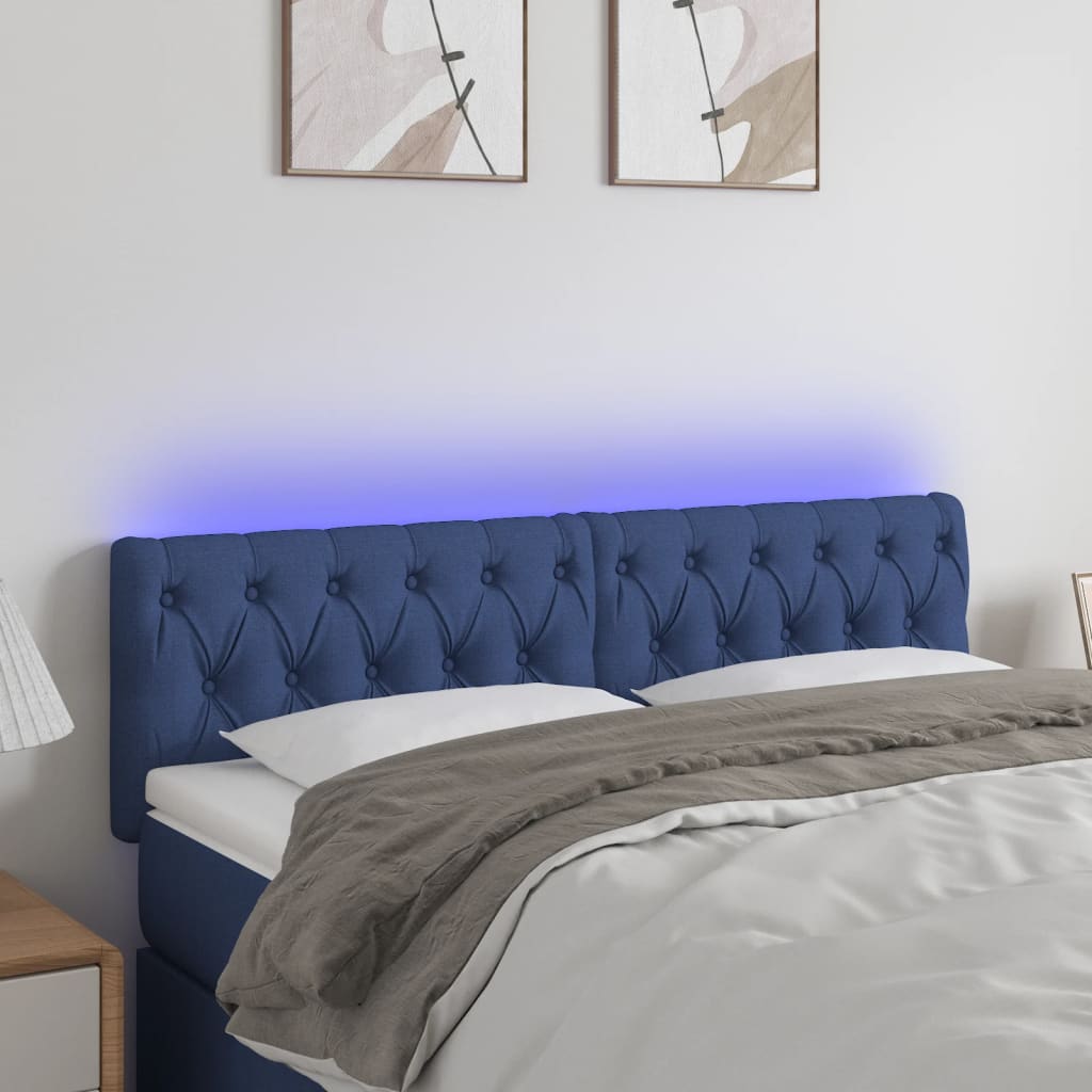 vidaXL Hoofdbord LED 80x7x78/88 cm stof lichtgrijs