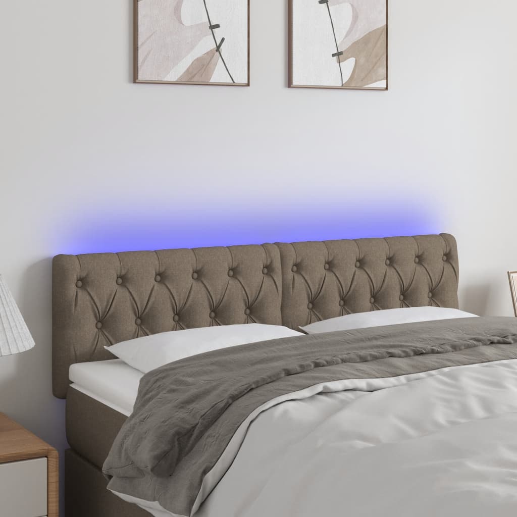 vidaXL Hoofdbord LED 80x7x78/88 cm stof lichtgrijs