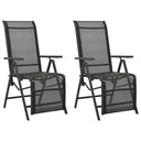 vidaXL Garden Chairs 2 pcs Adjustable Textilene Aluminium Black