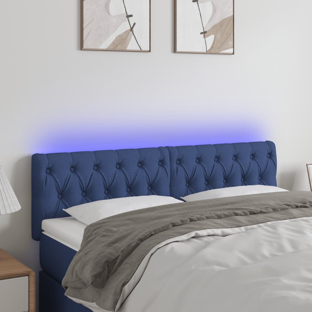vidaXL Hoofdbord LED 80x7x78/88 cm stof lichtgrijs