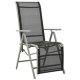 vidaXL Tuinstoelen 2 st verstelbaar textileen aluminium zwart