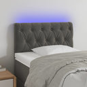 vidaXL Hoofdbord LED 80x7x78/88 cm fluweel lichtgrijs