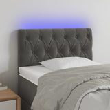 vidaXL Hoofdbord LED 80x7x78/88 cm fluweel lichtgrijs