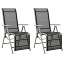 vidaXL Garden Chairs 2 pcs Adjustable Textilene Aluminium Black