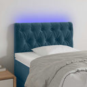 vidaXL Hoofdbord LED 80x7x78/88 cm fluweel lichtgrijs