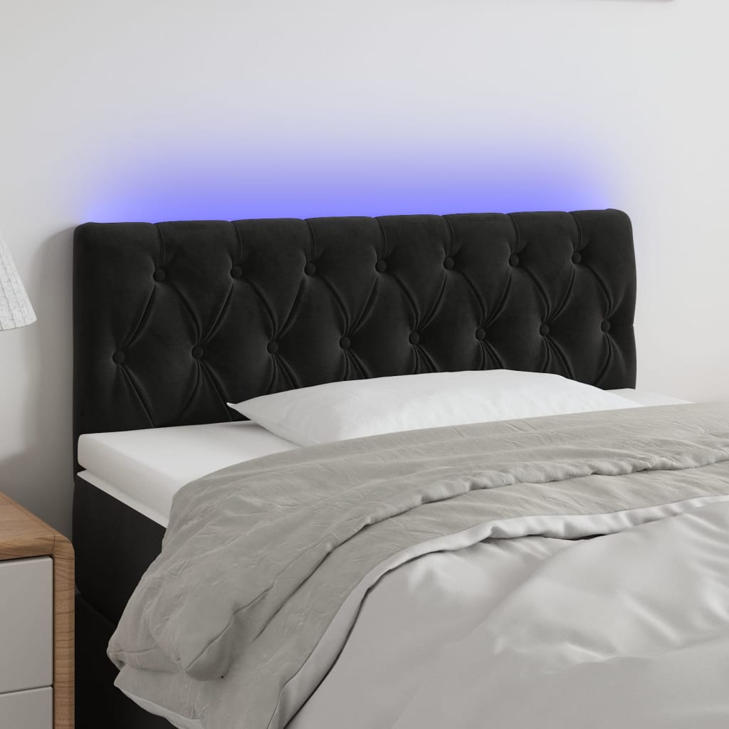 vidaXL Hoofdbord LED 80x7x78/88 cm fluweel lichtgrijs