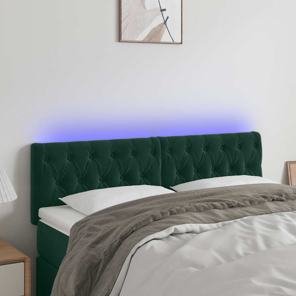 vidaXL Hoofdbord LED 80x7x78/88 cm fluweel lichtgrijs