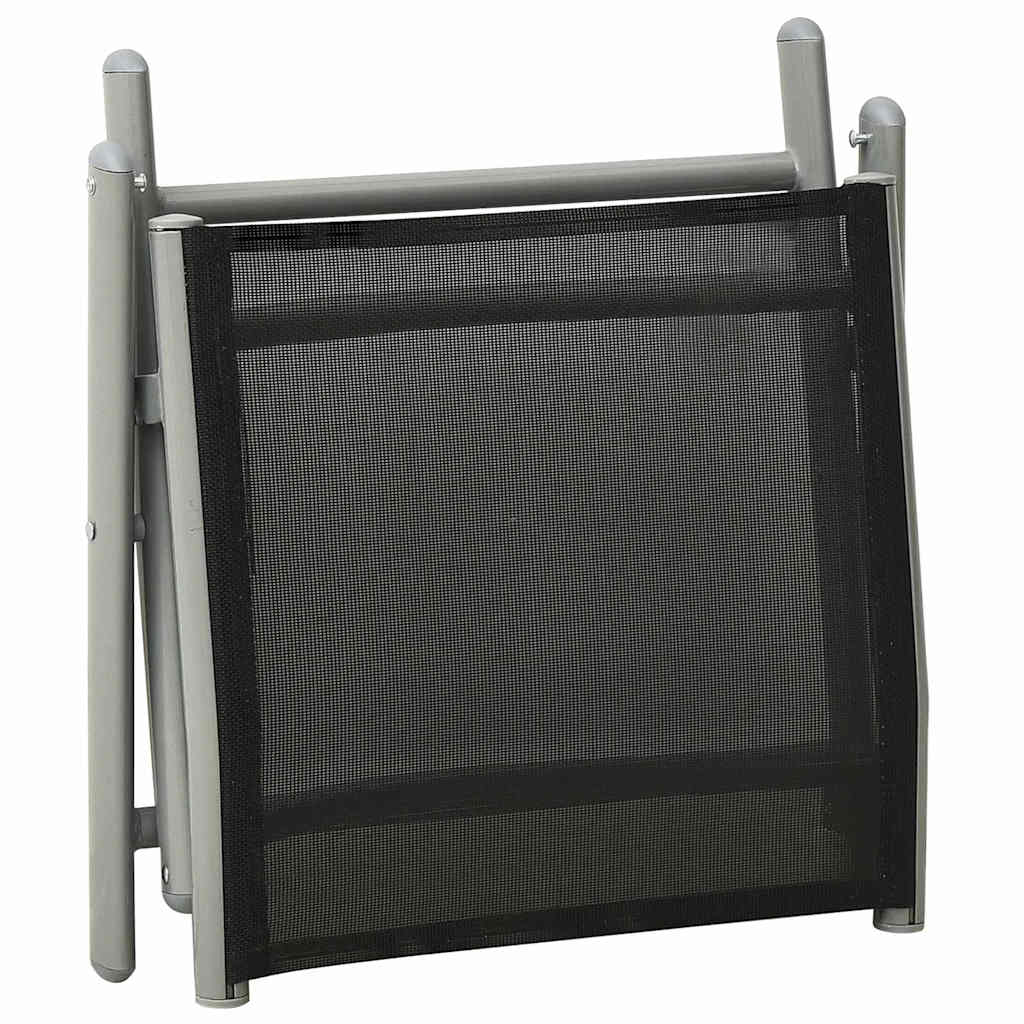 vidaXL 3-piece Lounge Set Textilene and Aluminium Black
