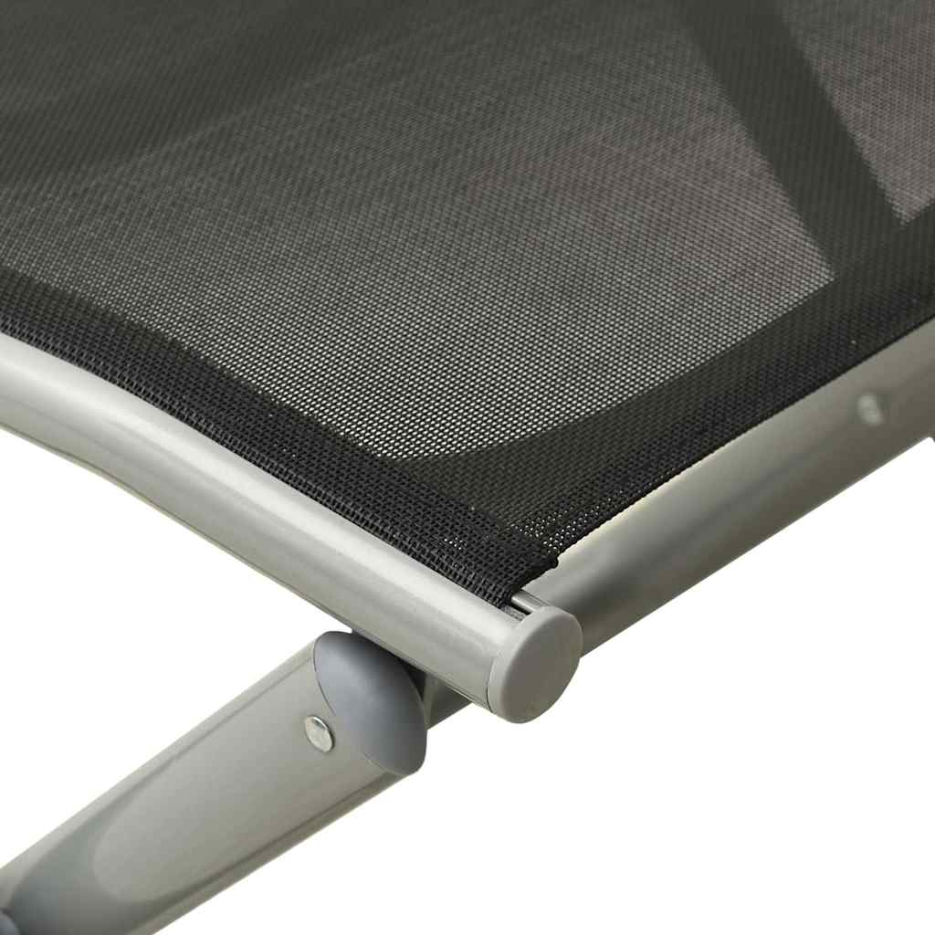 vidaXL 3-piece Lounge Set Textilene and Aluminium Black