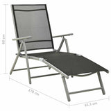vidaXL 3-piece Lounge Set Textilene and Aluminium Black