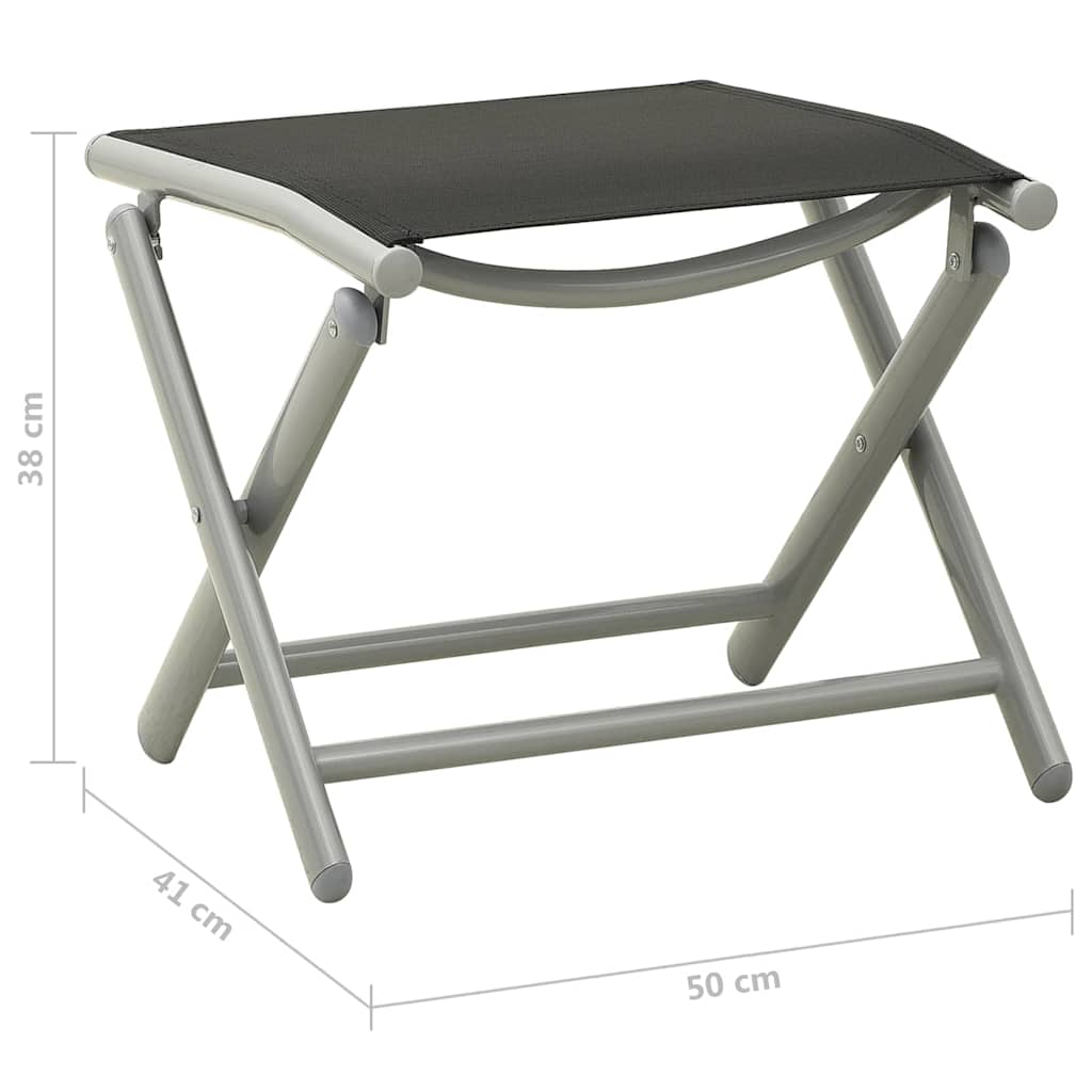 vidaXL 3-piece Lounge Set Textilene and Aluminium Black
