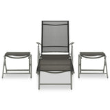 vidaXL 3-piece Lounge Set Textilene and Aluminium Black