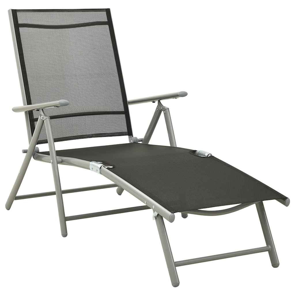 vidaXL 3-piece Lounge Set Textilene and Aluminium Black