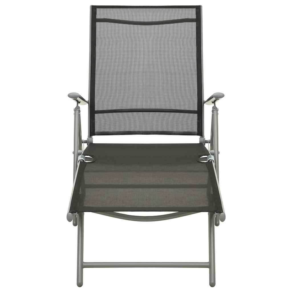 vidaXL 3-piece Lounge Set Textilene and Aluminium Black