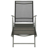vidaXL 3-piece Lounge Set Textilene and Aluminium Black