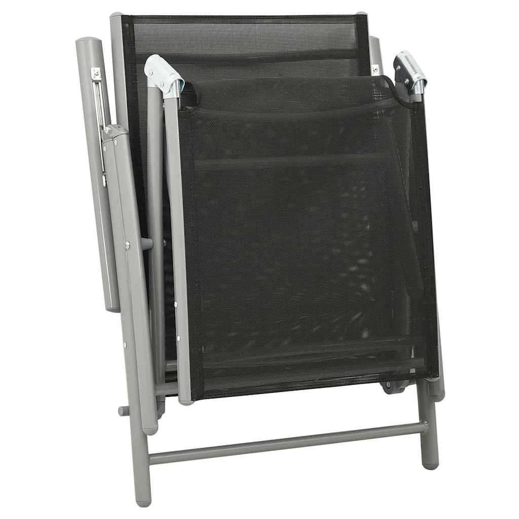 vidaXL 3-piece Lounge Set Textilene and Aluminium Black