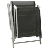 vidaXL 3-piece Lounge Set Textilene and Aluminium Black