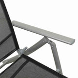 vidaXL 3-piece Lounge Set Textilene and Aluminium Black