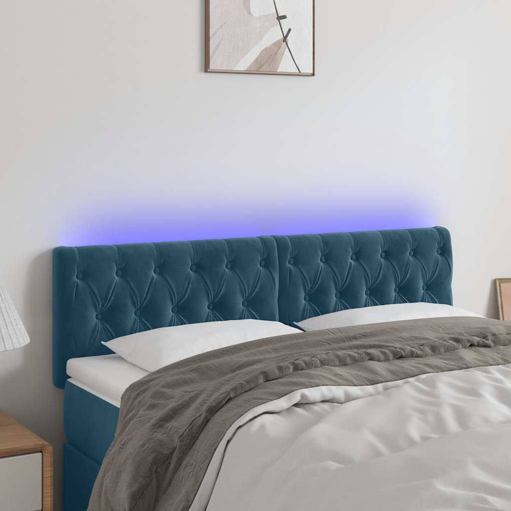vidaXL Hoofdbord LED 80x7x78/88 cm fluweel lichtgrijs