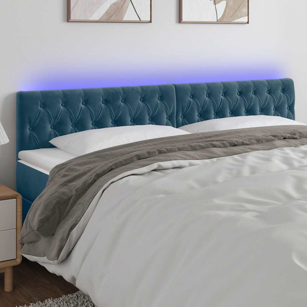 vidaXL Hoofdbord LED 80x7x78/88 cm fluweel lichtgrijs