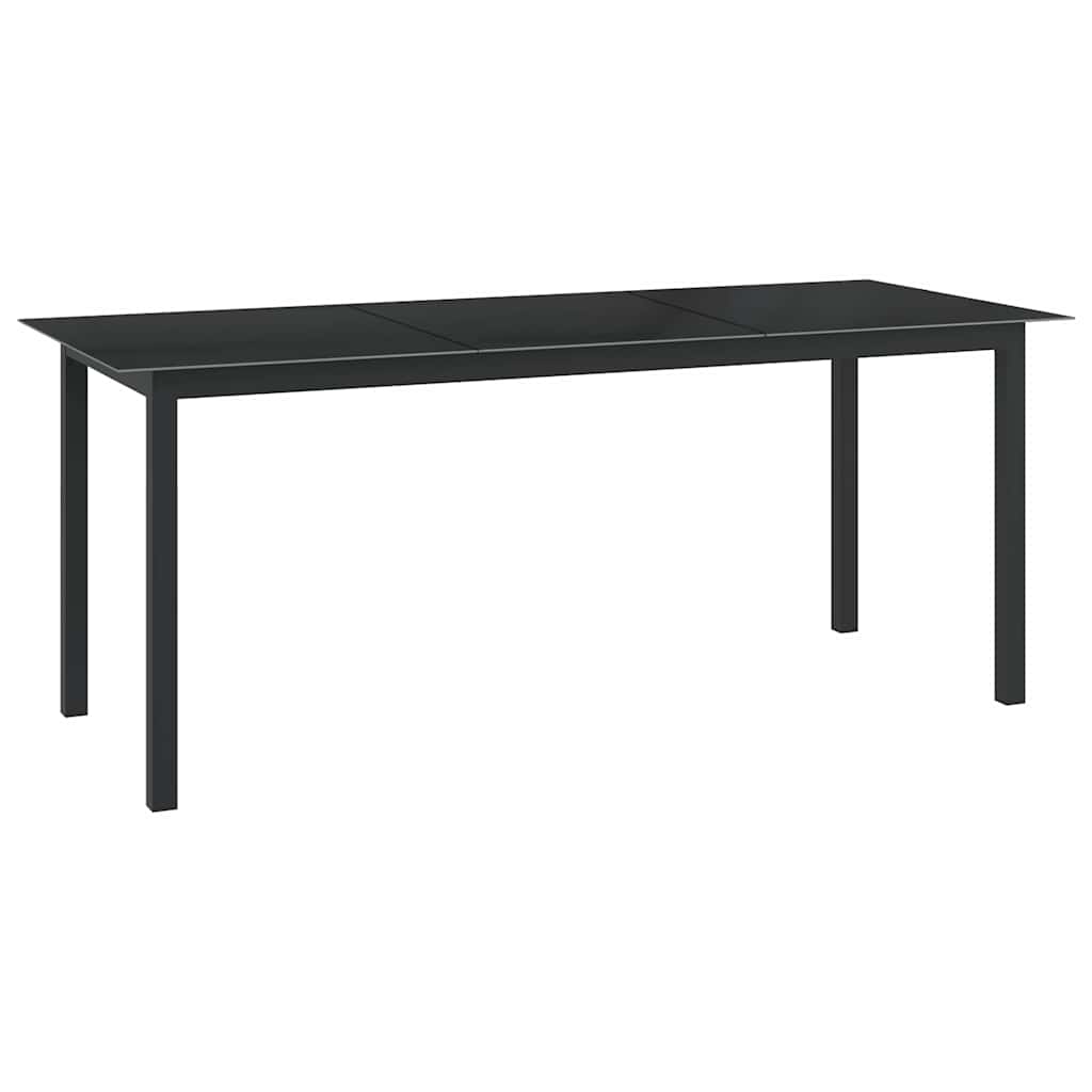 vidaXL Tuintafel 80x80x74 cm aluminium en glas zwart