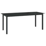 vidaXL Tuintafel 80x80x74 cm aluminium en glas zwart
