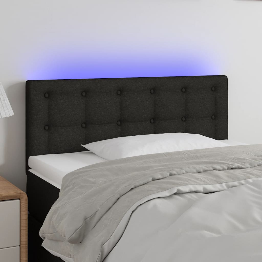 vidaXL Hoofdbord LED 80x5x78/88 cm stof lichtgrijs