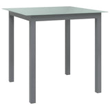 vidaXL Tuintafel 80x80x74 cm aluminium en glas zwart