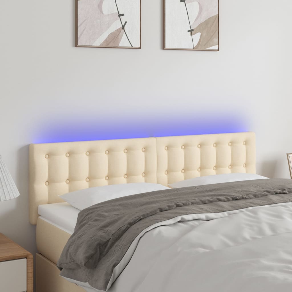 vidaXL Hoofdbord LED 80x5x78/88 cm stof lichtgrijs