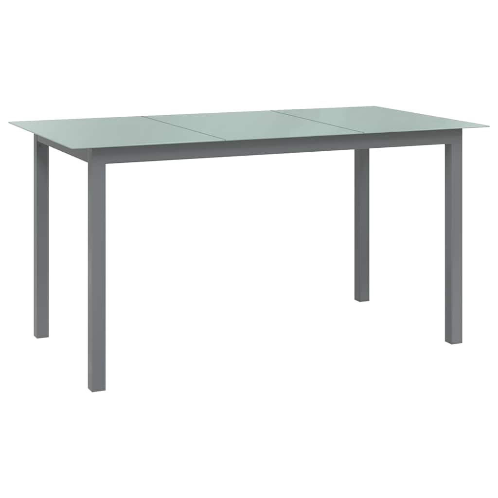 vidaXL Tuintafel 80x80x74 cm aluminium en glas zwart