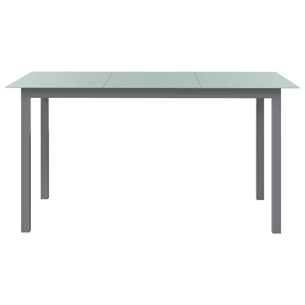 vidaXL Tuintafel 80x80x74 cm aluminium en glas zwart
