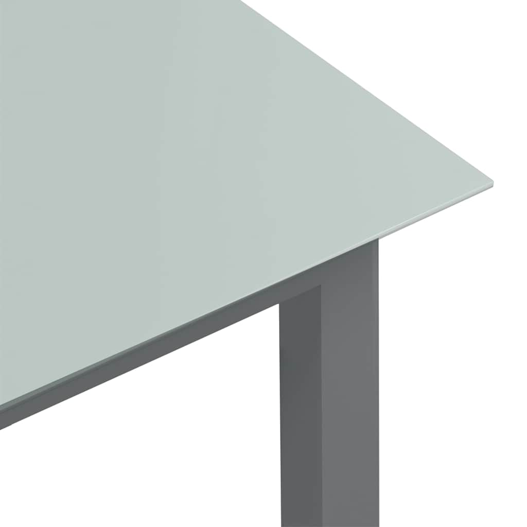 vidaXL Tuintafel 80x80x74 cm aluminium en glas zwart