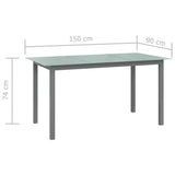 vidaXL Tuintafel 80x80x74 cm aluminium en glas zwart