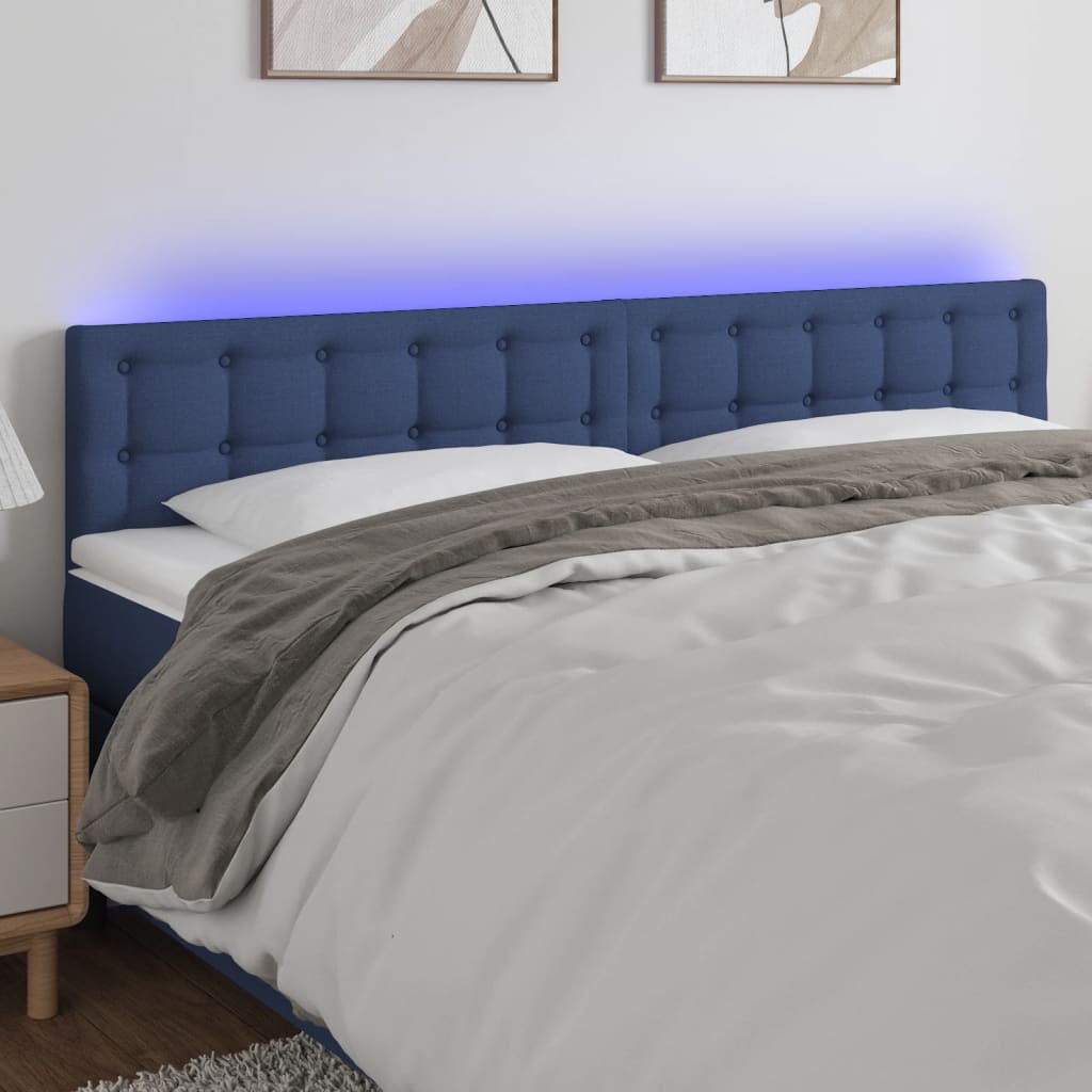 vidaXL Hoofdbord LED 80x5x78/88 cm stof lichtgrijs