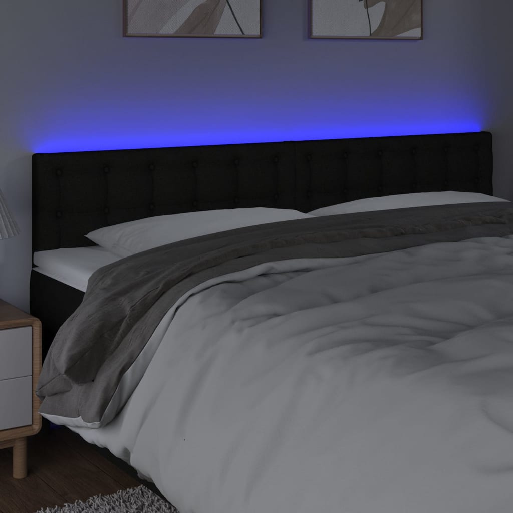 vidaXL Hoofdbord LED 80x5x78/88 cm stof lichtgrijs