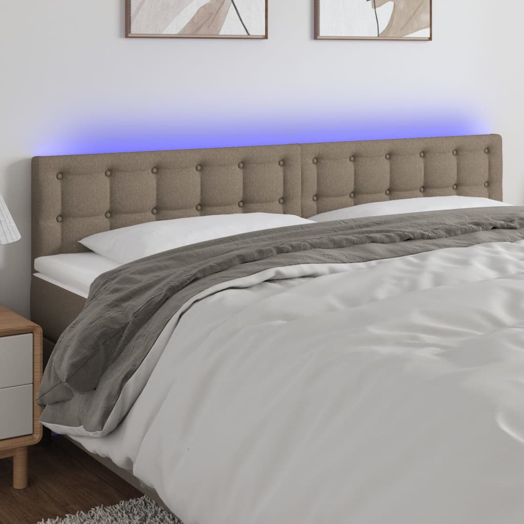 vidaXL Hoofdbord LED 80x5x78/88 cm stof lichtgrijs