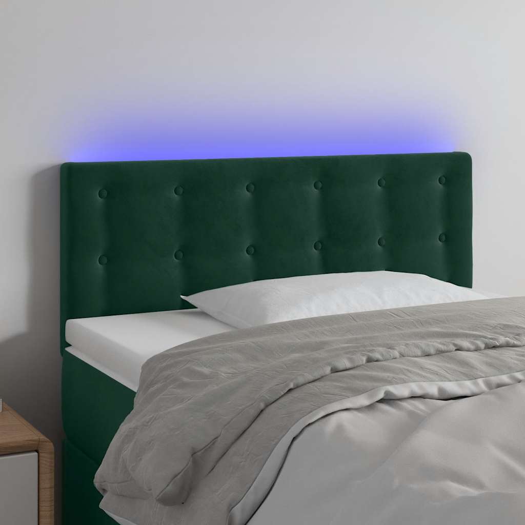 vidaXL Hoofdbord LED 80x5x78/88 cm fluweel lichtgrijs