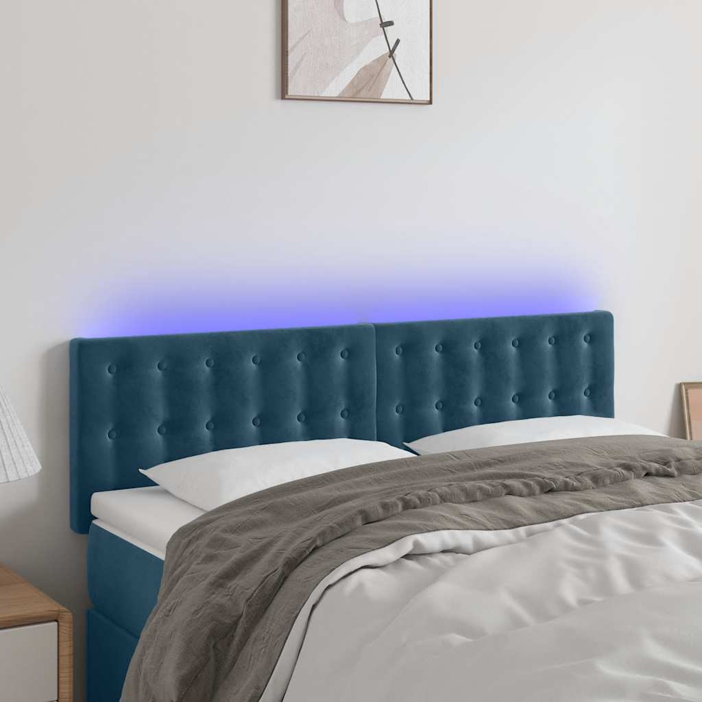 vidaXL Hoofdbord LED 80x5x78/88 cm fluweel lichtgrijs
