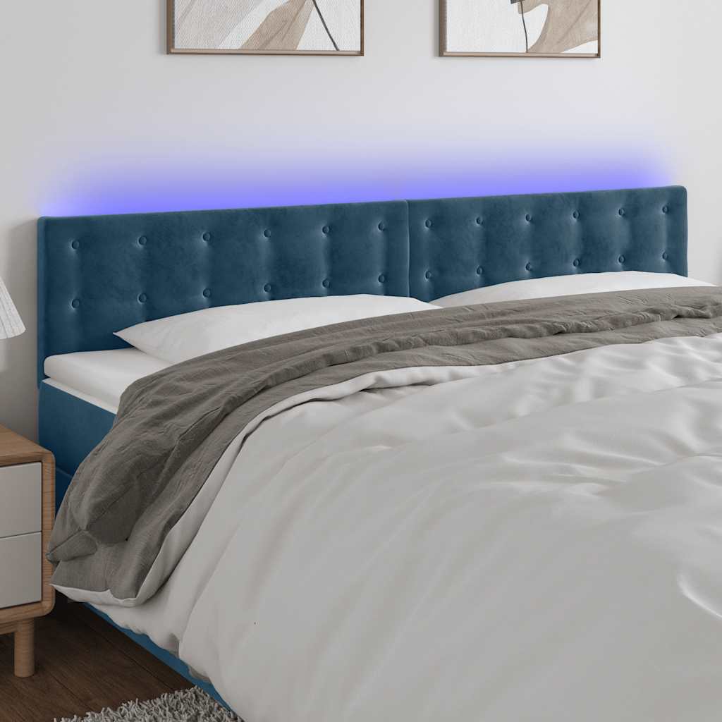 vidaXL Hoofdbord LED 80x5x78/88 cm fluweel lichtgrijs