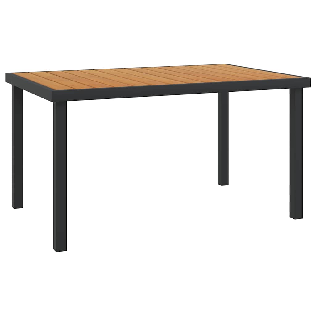 vidaXL Tuintafel 140x90x74 cm aluminium en HKC zwart