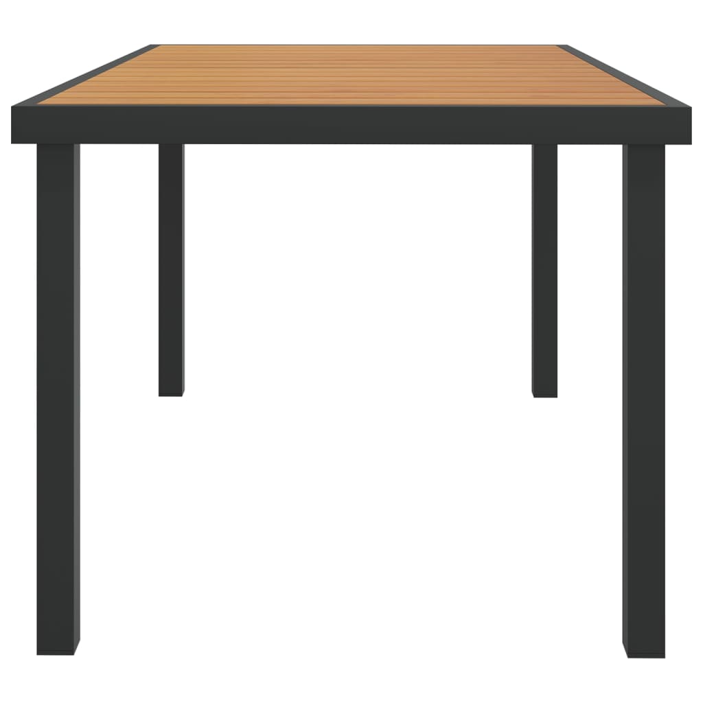 vidaXL Tuintafel 140x90x74 cm aluminium en HKC zwart