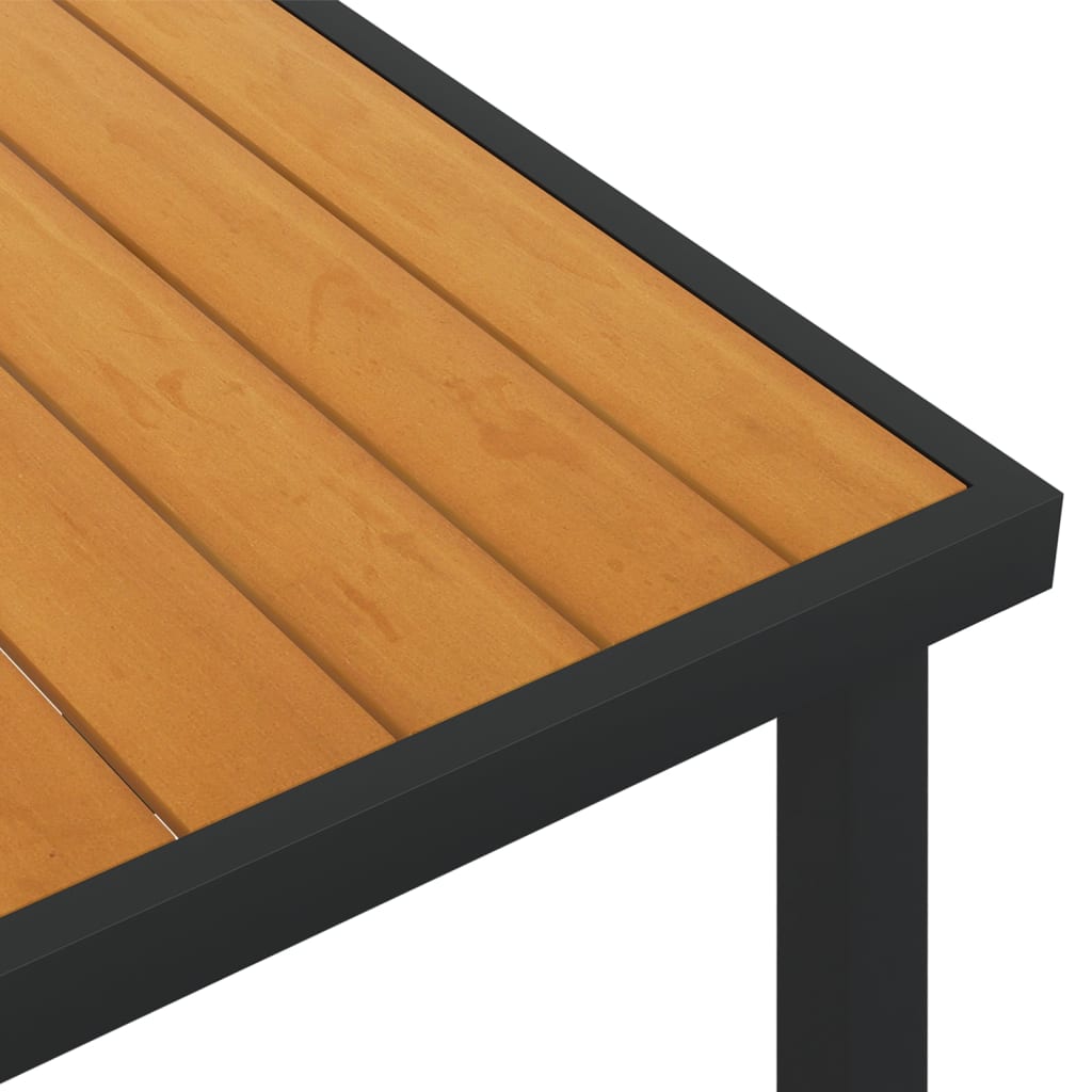 vidaXL Tuintafel 140x90x74 cm aluminium en HKC zwart